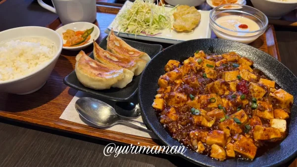 松山市久万ノ台ハルピンの麻婆豆腐と餃子セットランチ