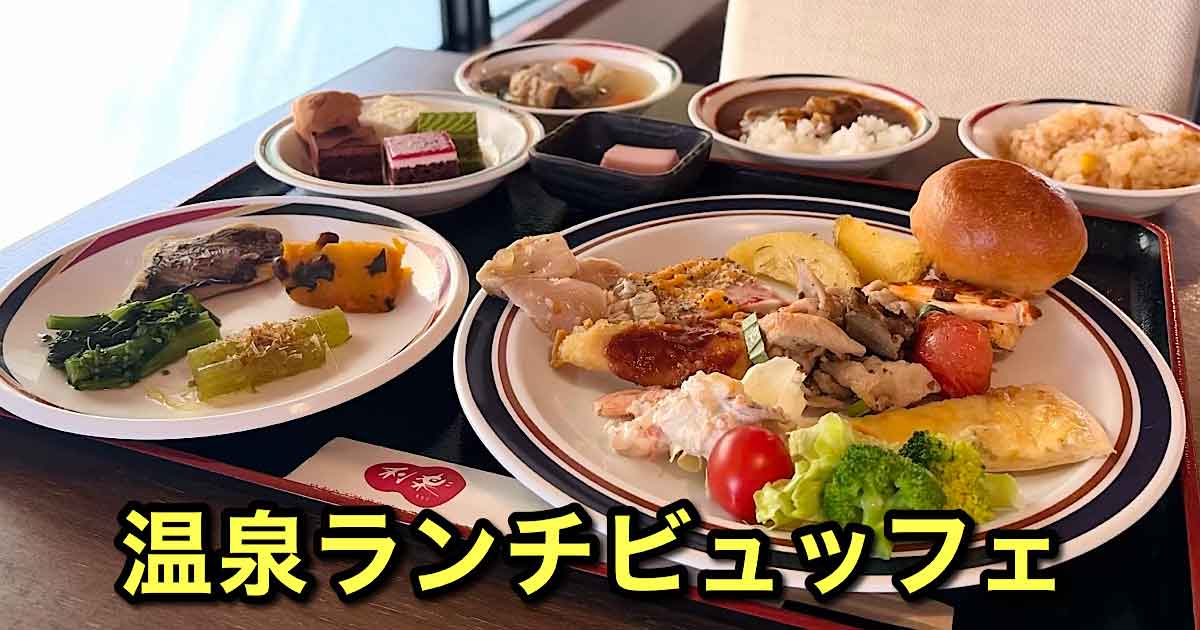 東温市利楽のランチビュッフェ料理トレー