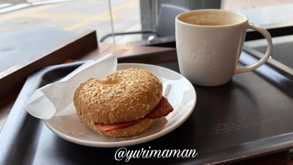 スターバックスいよてつ会館ビル店のモーニング ベーグルサンド - ゆりママんブログ スターバックスいよてつ会館ビル店のモーニング ベーグルサンド