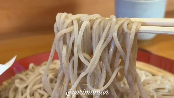 新居浜市 そば芳 そばのアップ コシのある信州そば