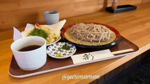 新居浜市 そば芳 天もりそば ざるそばと天ぷらのセット2