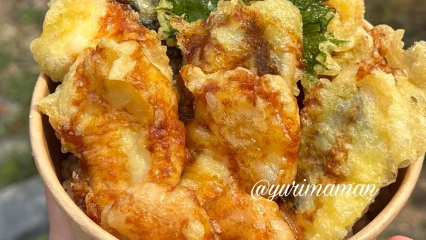 海鮮天丼 キッチンカー 愛媛 甘辛いタレ - ゆりママんブログ 海鮮天丼 キッチンカー 愛媛 甘辛いタレ