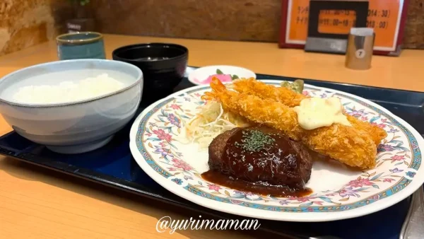 ミートキッチン凪 ハンバーグ エビフライ ランチ定食 四国中央市1