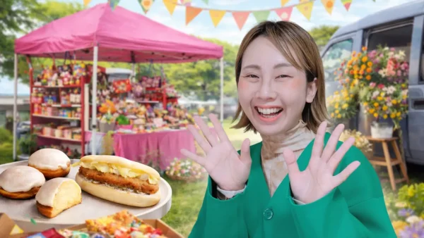 SHIKOKU Lit Marketのアンバサダーとして参加するゆりママん 笑顔で来場者を迎える様子