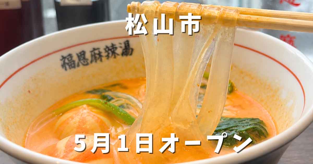 福恩麻辣湯松山店のマーラータンと春雨を持ち上げた様子
