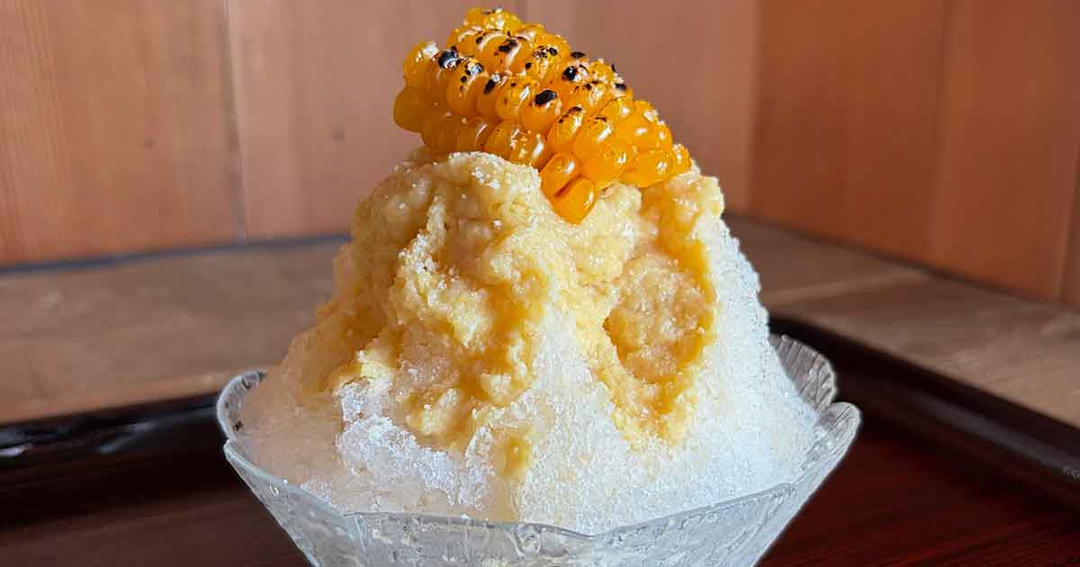 感食堂のとうもろこしかき氷｜松山市の古民家カフェ新作スイーツ