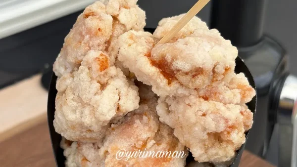 結びの塩唐揚げの実食レビュー用アップ写真
