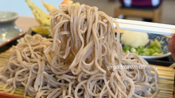 手打ちそばを箸で持ち上げた様子1 - ゆりママんブログ 手打ちそばを箸で持ち上げた様子1