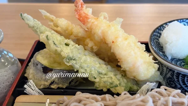 海老天や野菜天が付いた天もりそば - ゆりママんブログ 海老天や野菜天が付いた天もりそば