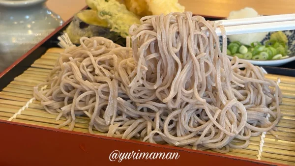 手打ちそばを箸で持ち上げた様子2 - ゆりママんブログ 手打ちそばを箸で持ち上げた様子2
