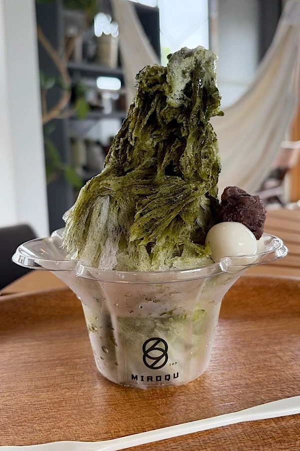 松前町MIROQUの抹茶かき氷