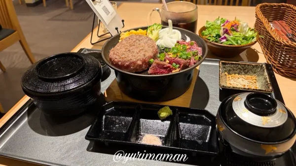 ハンバーグとハラミステーキのコンボセット1 - ゆりママんブログ ハンバーグとハラミステーキのコンボセット1