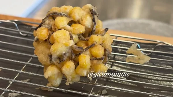 道後天ぷら ご天 本店のとうもろこしのかき揚げ - ゆりママんブログ 道後天ぷら ご天 本店のとうもろこしのかき揚げ