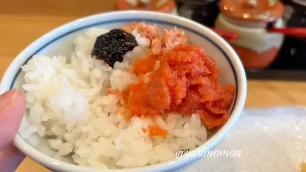 道後天ぷら ご天 本店のご飯おかわりと明太子 - ゆりママんブログ 道後天ぷら ご天 本店のご飯おかわりと明太子