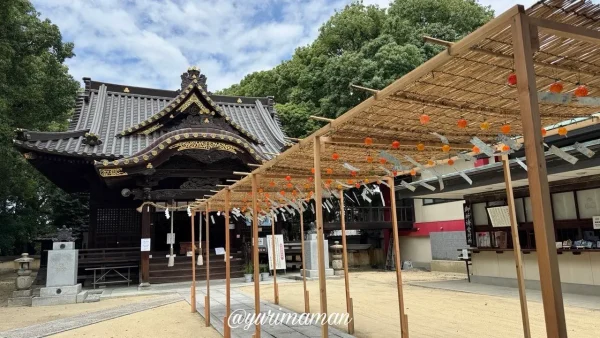 三津厳島神社に飾られたみかん風鈴と境内 - ゆりママんブログ 三津厳島神社に飾られたみかん風鈴と境内