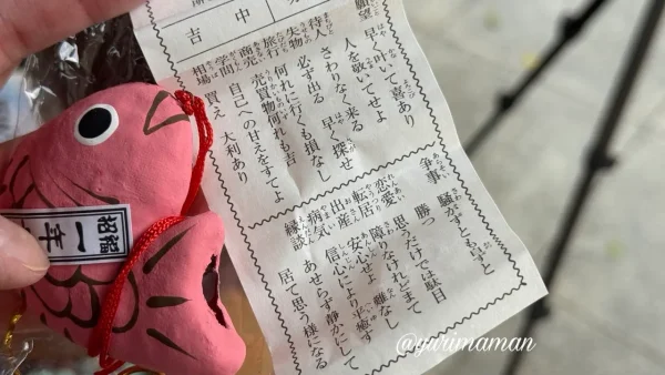 三津厳島神社で引いた鯛みくじ(中吉) - ゆりママんブログ 三津厳島神社で引いた鯛みくじ(中吉)