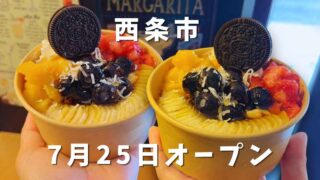 西条市小松町にオープンしたCafe enn.のアサイーボウルを手に持つ様子