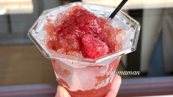 岡部さんのいちごを使った自家製シロップのかき氷 - ゆりママんブログ 岡部さんのいちごを使った自家製シロップのかき氷