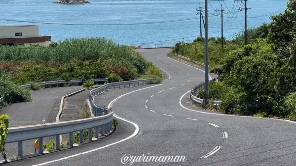 大三島のヒャッホー坂から瀬戸内海へ続くように見える坂道02 - ゆりママんブログ 大三島のヒャッホー坂から瀬戸内海へ続くように見える坂道02
