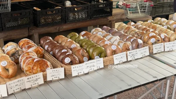 にいはまパンマルシェに出店したMANMARU BAGELのベーグル