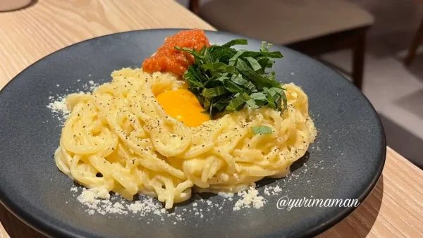 髙木珈琲の生パスタランチ「リッチ明太カルボナーラ」